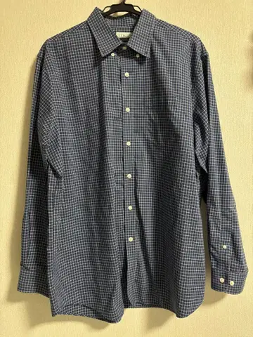 L.L.Bean 체크 무늬 긴팔 셔츠 네이비