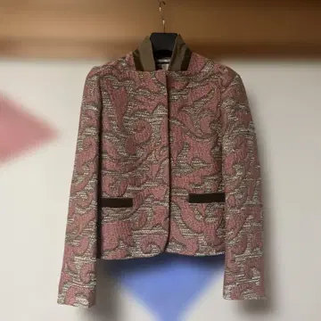 에트로 ETRO 핑크 그레이 노카라 자켓 사이즈 40 S~M