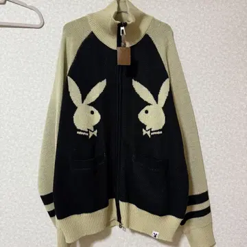 PLAYBOY x SEQUENZ 니트 카우친 지퍼 오버사이즈