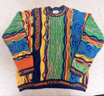 COOGI 90s 린넨코튼 입체 3D 니트 구제 의류 L 사이즈