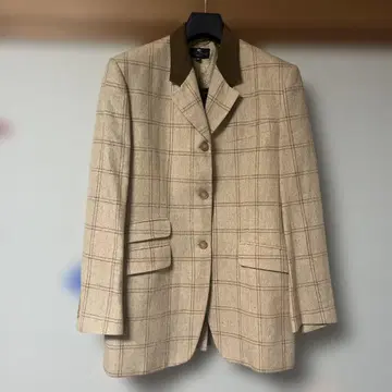 에트로 ETRO 테일러드 자켓 베이지 계열 체크 사이즈 48 2XL