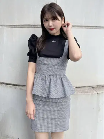 EATME 백 리본 페플럼 점프 스커트