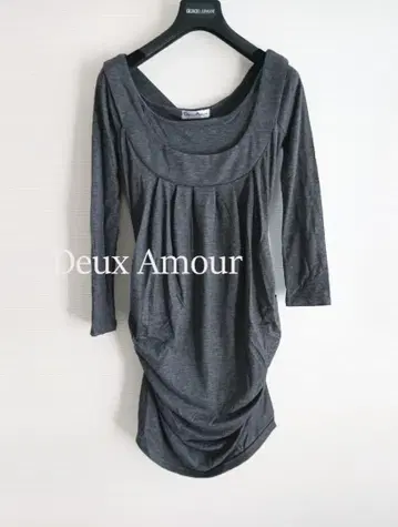 Deux Amour 레이어드 드레이프 튜닉 원피스 그레이 M 사이즈