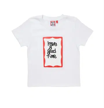 화이트 반팔 T셔츠 'have a good time'