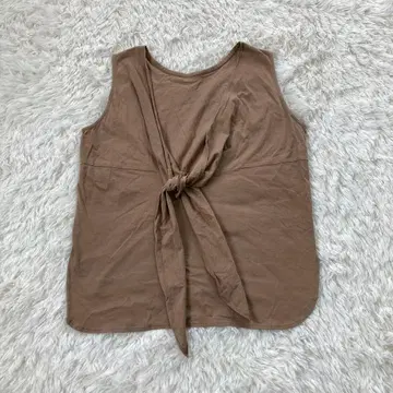 MACPHEE 맥피 슬리브리스 블라우스 탱크탑 S 브라운 리본