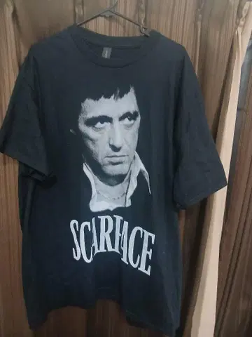 Scarface 프린트 T셔츠 블랙 스카페이스 히라모토 렌 XL