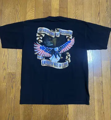 XL 구제 의류 반팔 빈티지 T셔츠 00년대 00s 성조기 USA제 블랙