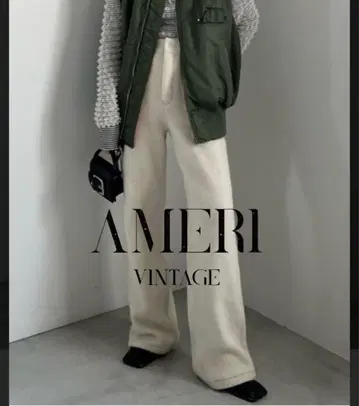 DENIM LIKE KNIT PANTS 베이지 허리밴딩 플레어 팬츠
