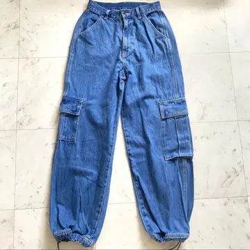 컨디션 최상 시루무린 LOOSE 카고 데님 팬츠 인기 완판템 S