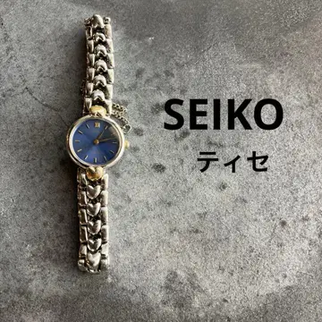 작동 확인 완료 SEIKO 티세 여성용 손목시계 팔찌 하트