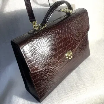 다크 브라운 크로커다일풍 비즈니스 백