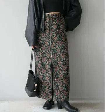 고블랑 프론트 지퍼 타이트 스커트 / 레드 lumier 뤼미에 frene