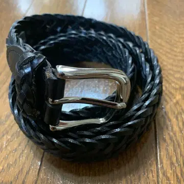 UNITED ARROWS 메쉬 가죽 벨트 블랙