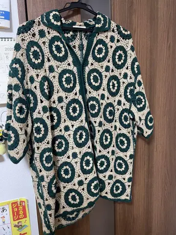 베이플로우 남성용 크로셰 레이스 셔츠