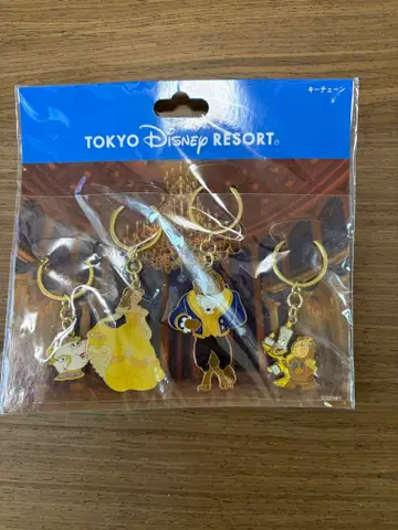 도쿄 디즈니 리조트 미녀와 야수 키링 세트
