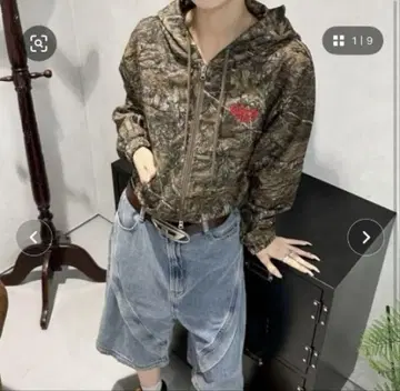 새상품급 sedacle girl 더블 지퍼 후드티 M 숏 기장