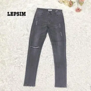 s.941 [렙심] 스트레치 스키니 팬츠 데미지 데님풍 그레이