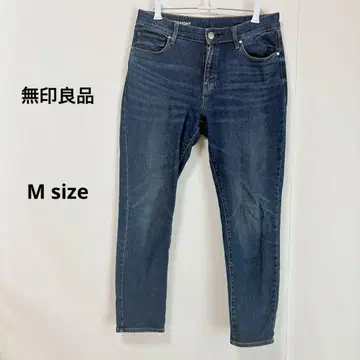무인양품 MUJI 데님 M 슬림 스트레이트 팬츠 스트레치 청바지