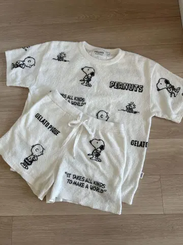 새상품급 PEANUTS x GELATO PIQUE 룸웨어 세트