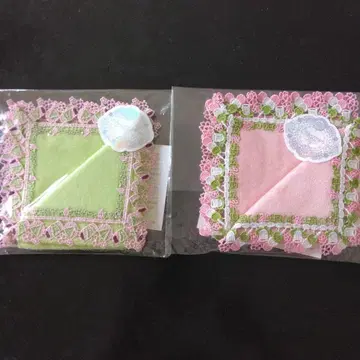 친 레이스 손수건 2개 세트