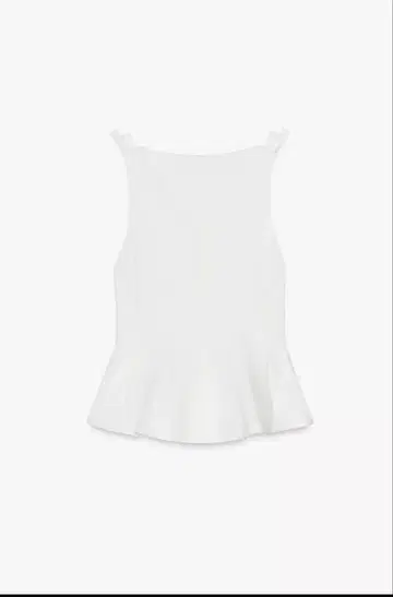 ZARA 페플럼 리본 상의 화이트