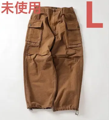 미사용 J.S.Homestead 헤비 캔버스 와이드 카고 팬츠 L