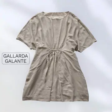 개럴개런트 블라우스 튜닉 쉬폰 7부 소매 5부 소매 베이지
