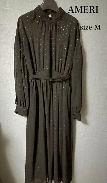 (AMERI) 아메리 블랙 골드 라메 밴딩 원피스 M