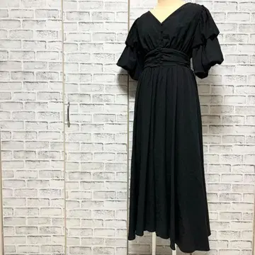 [ 새상품급 ] RANDA 블랙 롱 원피스 벌룬 소매