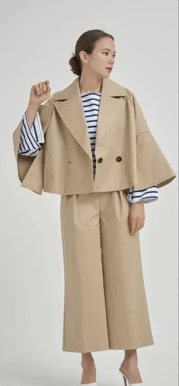 yori 베이지 와이드 팬츠