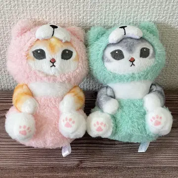 모프 샌드 mofusand 곰냥이 봉제 인형 민트 핑크 2개 세트