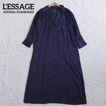 르사쥬 저널 스탠다드 시어 롱 원피스 스트라이프 네이비