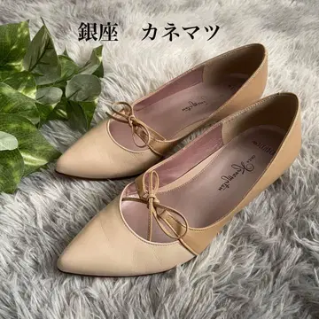 긴자 카네마츠 베이지 스틸레토 힐 23cm