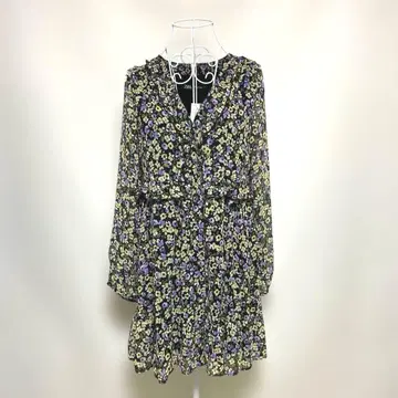 택 포함 ZARA 긴팔 블라우스 꽃무늬 XS