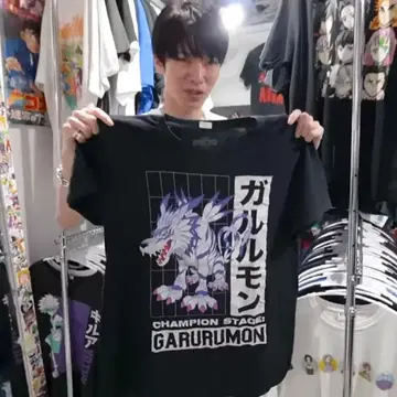 USA 구제 의류 해외판 공식 애니메이션 디지몬 어드벤처 가루루몬 T셔츠