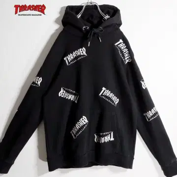 트레셔 후드티 풀오버 자수 M 블랙