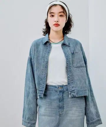 렙심 zip 데님 자켓