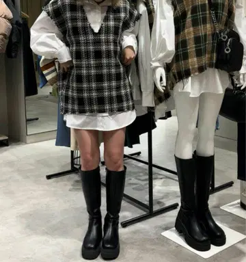 MURUA 무루아 스퀘어토 롱 부츠 엔지니어 롱 부츠