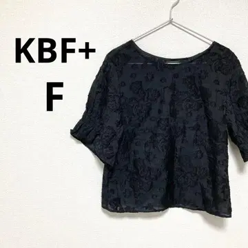 KBF 여성용 반팔 블라우스 올 패턴 자수 블랙 레이스 프리