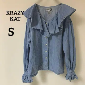 KRAZY KAT 데님 프릴 셔츠 [ S ]
