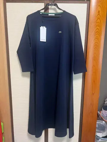 택 포함 미사용 새상품 LACOSTE 네이비 드레스 34