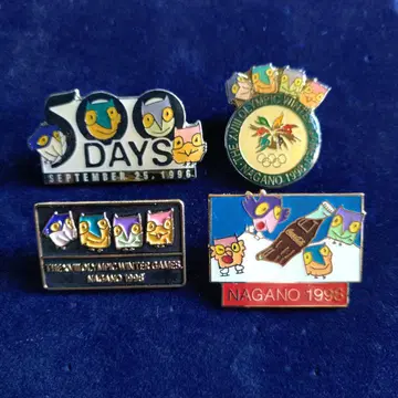 1998년 나가노 동계 올림픽 스노우 레츠 핀 배지 4개 세트
