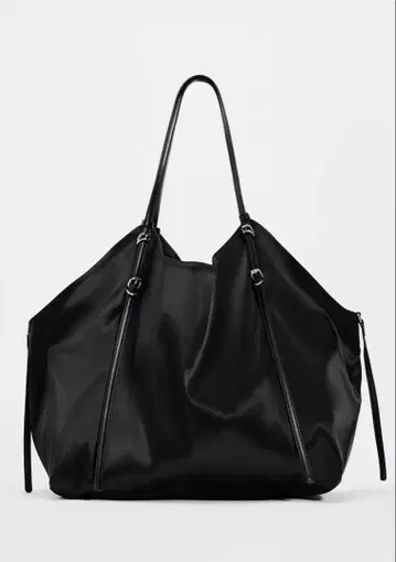 ZARA 새틴 토트백 블랙