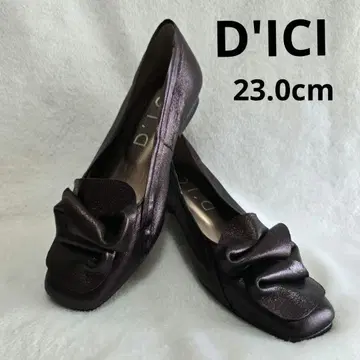 디시 플랫슈즈 리본 모티브 23cm 브론즈 일본제 와이드