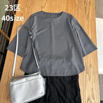 23구 40 사이즈 컴포트 울 프리미엄 블라우스 그레이 L 사이즈