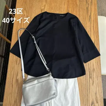23구 40 사이즈 컴포트 울 프리미엄 블라우스 네이비 L 사이즈