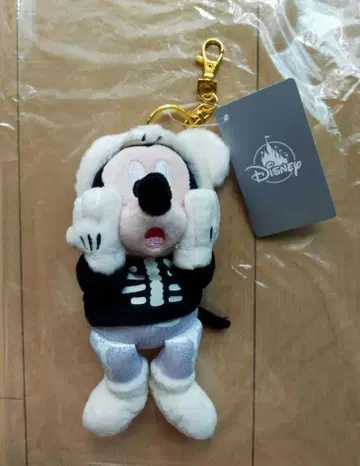 미키 디즈니 스토어 봉제 인형 키링 할로윈 해골 분장