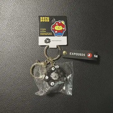 간사이 만박 한정판 블랙 미야쿠미야쿠 산리오 흑백 키링 폼폼푸딩