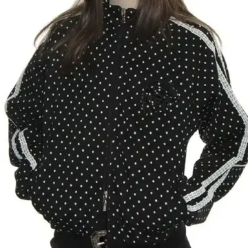 CRANK Rose Dot Track Jacket_Black