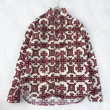 템테이션 지오메트릭 기하학 패턴 코듀로이 긴팔 셔츠 M 사이즈